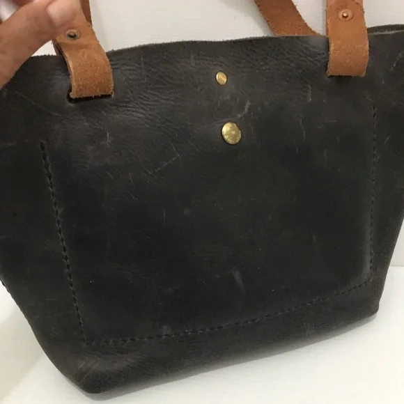 Blackkat Black and Tan Leather Tote Bag - Picture 6 of 10